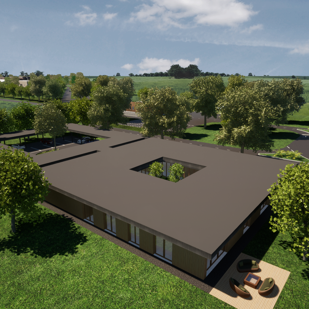 Gli edifici ad uso uffici previsti nel progetto.